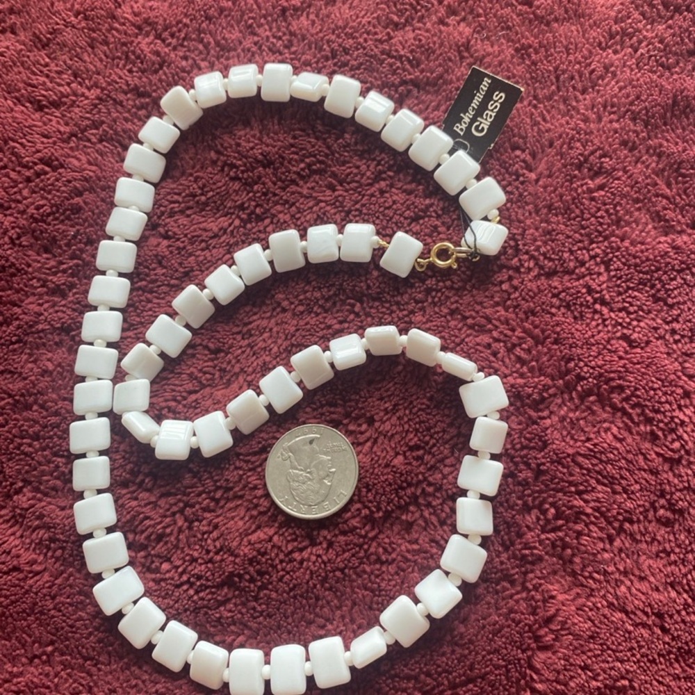 Milk glass Necklace